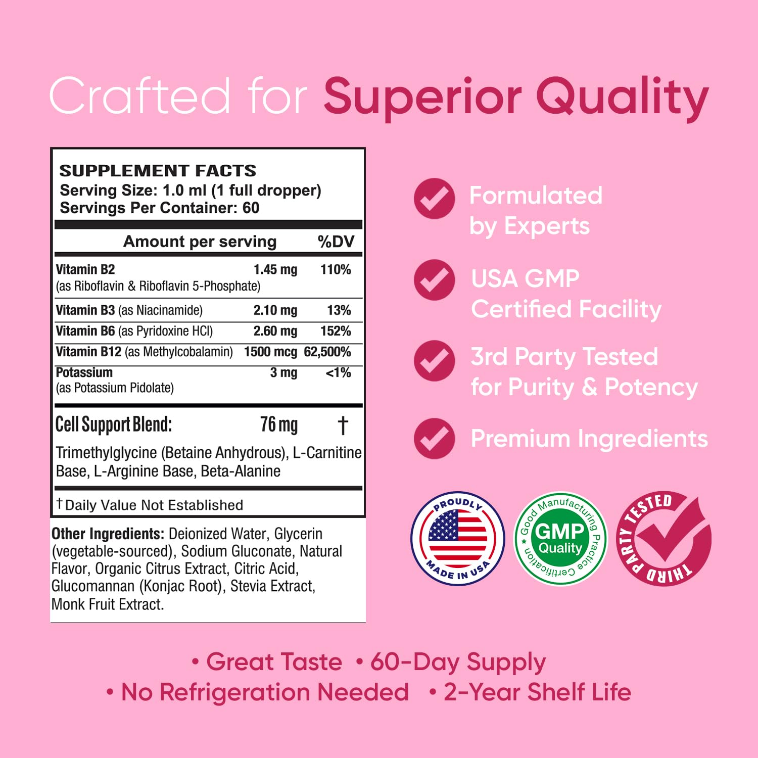 Sublingual drops dispensed into a glass