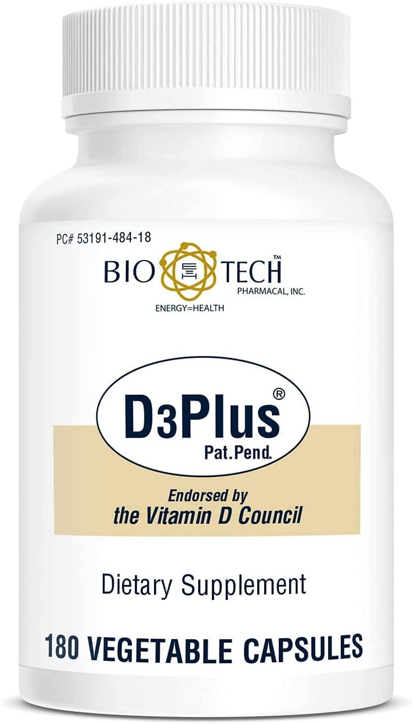 Bio-Tech Pharmacal D3Plus 180-count bottle front label