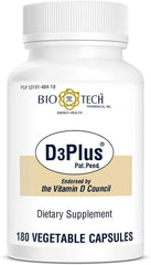 Bio-Tech Pharmacal D3Plus 180-count bottle front label