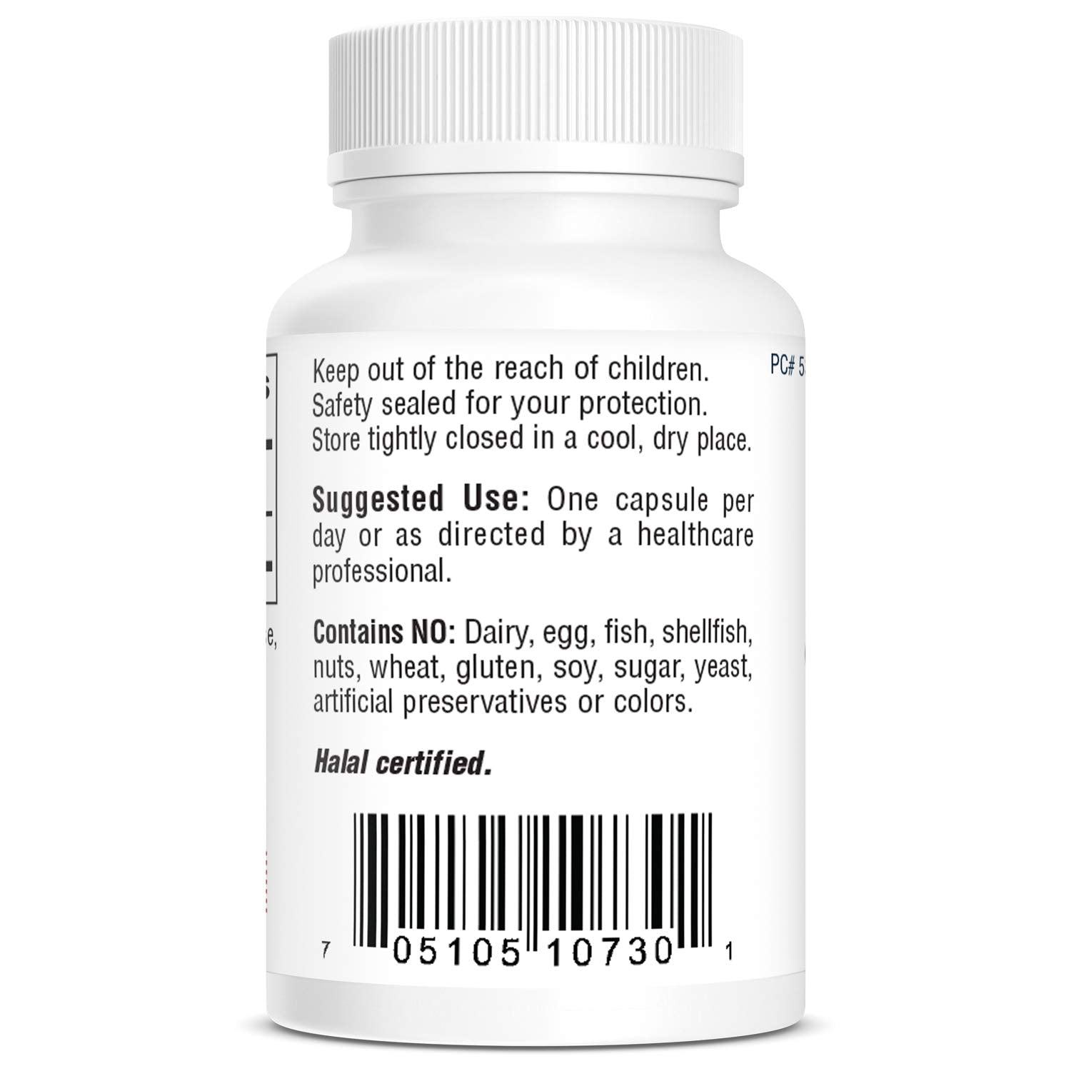 Label on Melatonin bottle indicating 1 mg per capsule