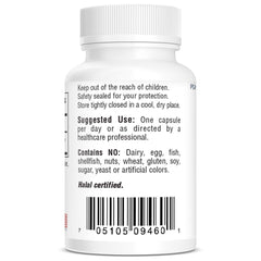 Bottle label showing 100 capsules per bottle