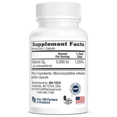 Front view of Bio Tech Vitamin D bottle on white background