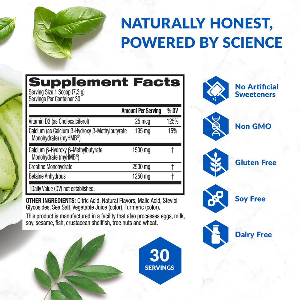 Servings and Citrus Splash label for BioTRUST Ageless Muscle Builder