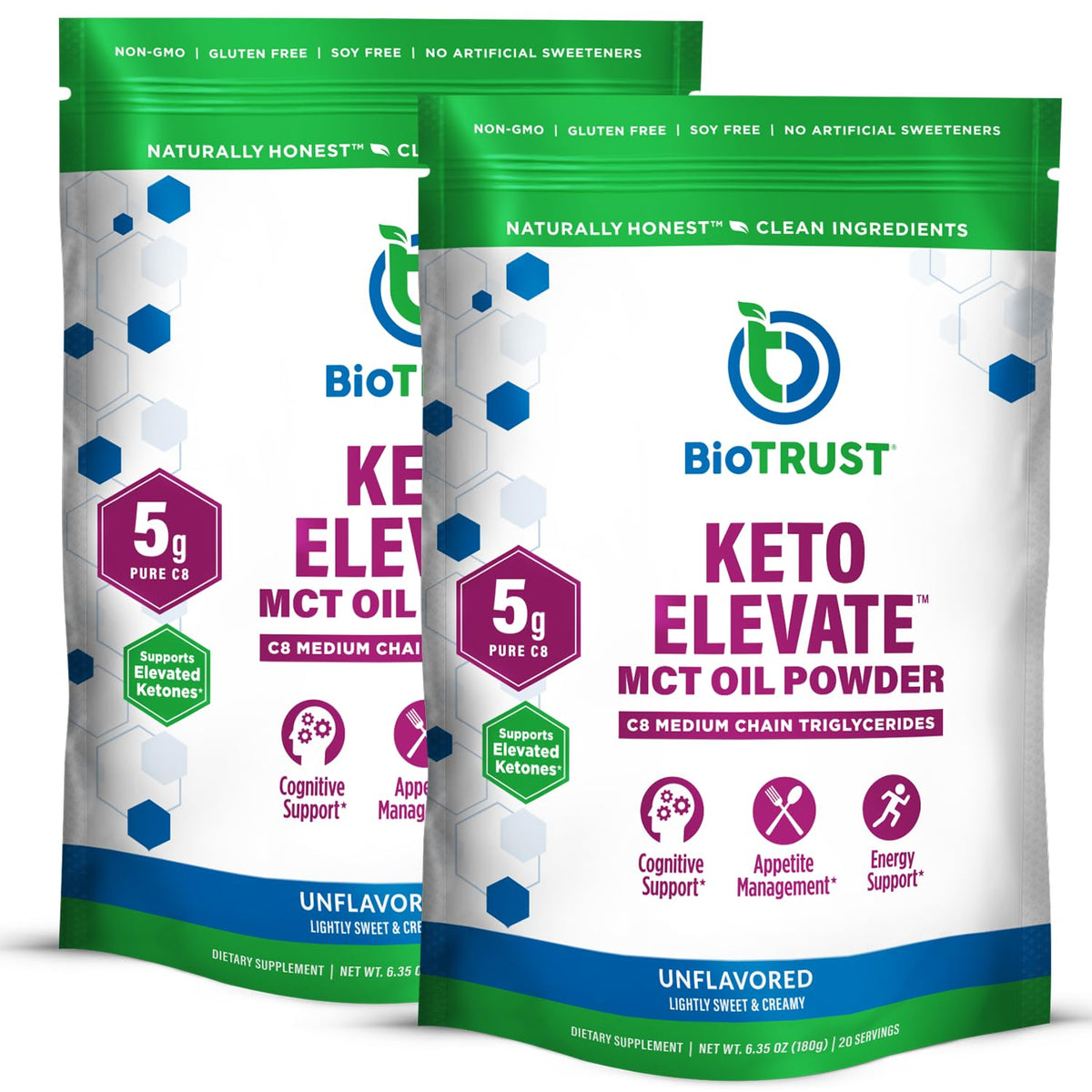 BioTrust Keto Elevate C8 MCT Oil Powder container