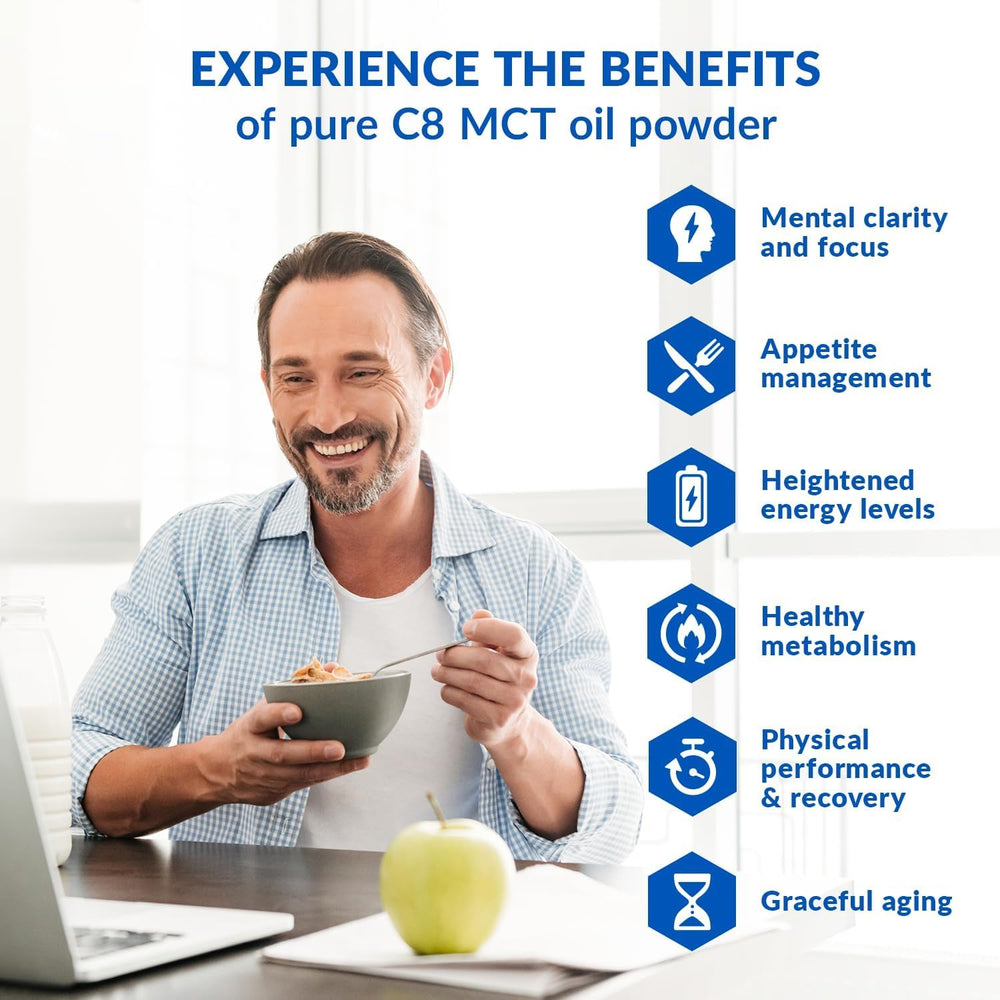 Unflavored powder being added to a beverage