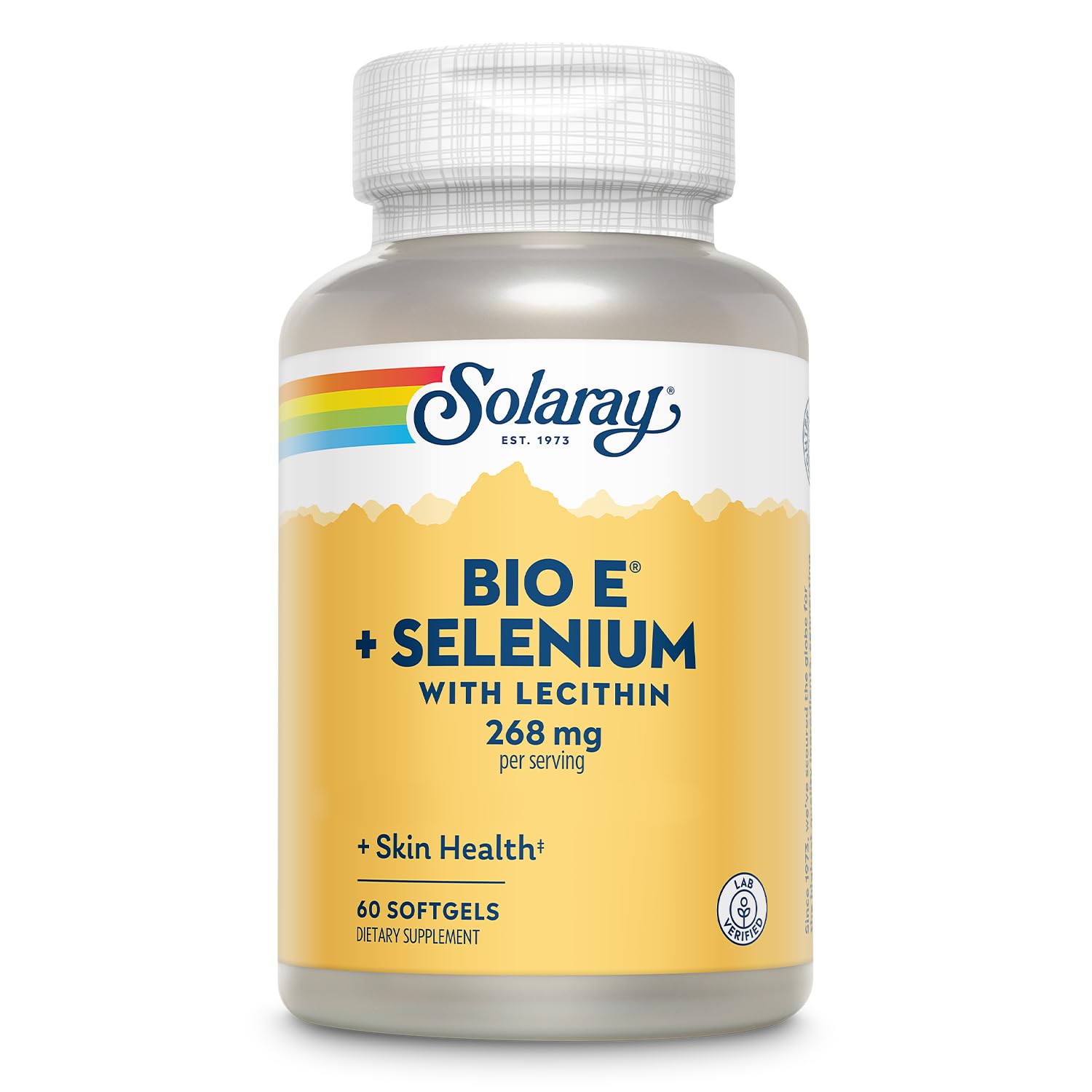 Bio Vitamin E 400 IU bottle with selenium and lecithin, 60 softgels