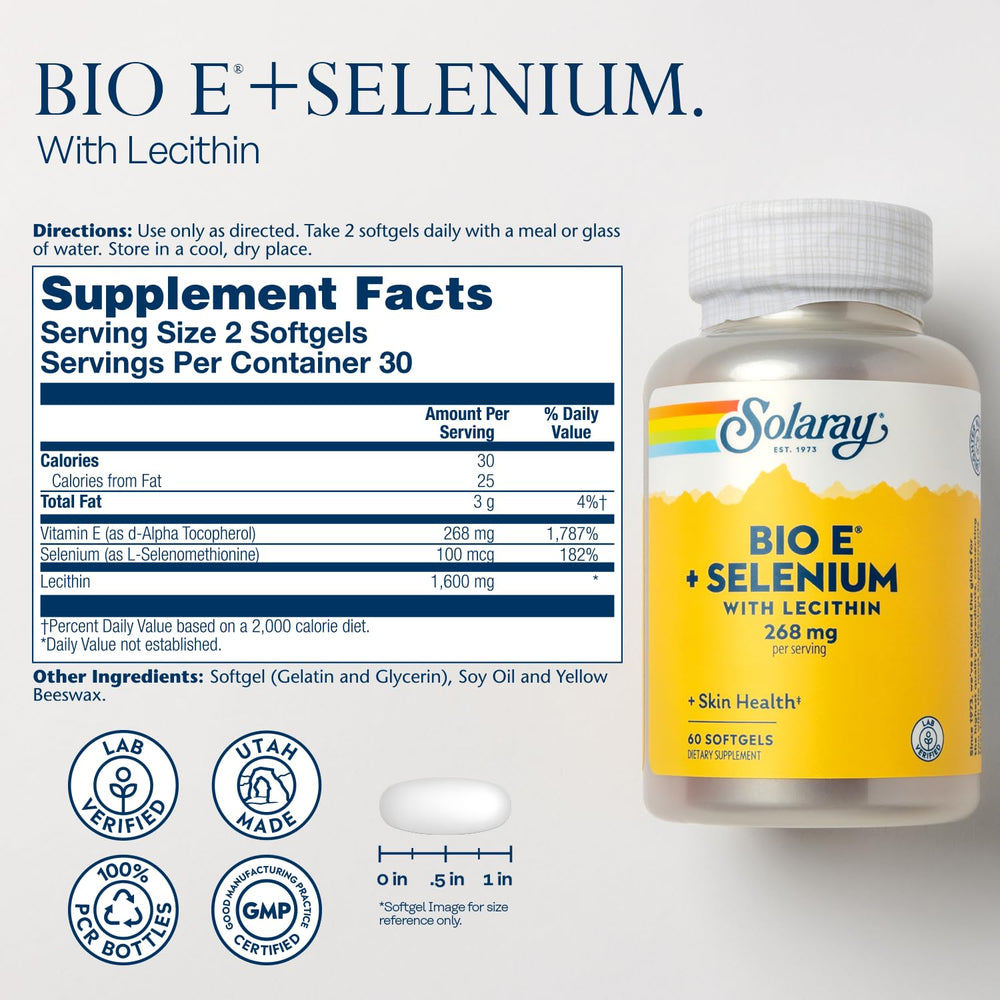 Close-up of Bio Vitamin E 400 IU softgels