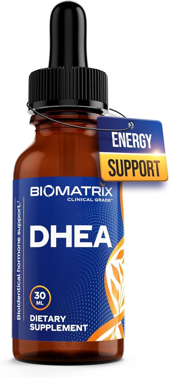 Front view of BioMatrix DHEA Liquid bottle