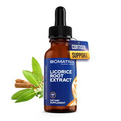 BioMatrix Licorice Root Extract bottle with 1200 drops label