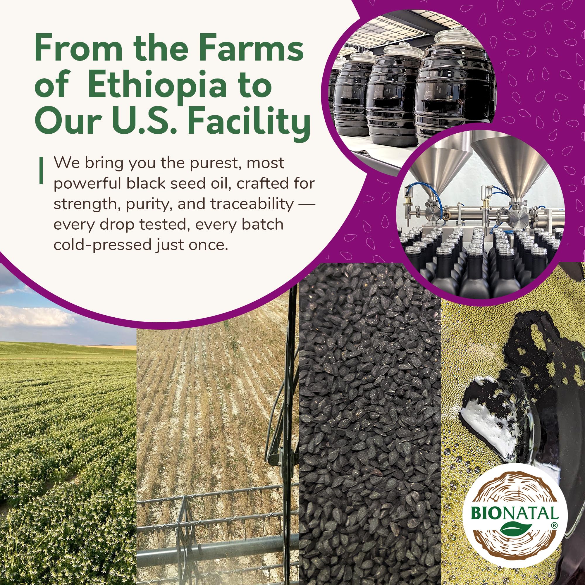 Product display with BioNatal bottle, label, and packaging