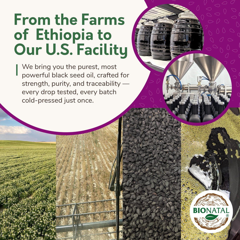 Product display with BioNatal bottle, label, and packaging