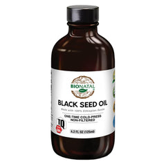 BioNatal Ethiopian Black Seed Oil 4.2oz glass bottle front view
