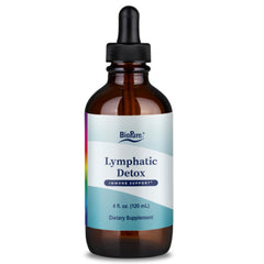 Bottle of BioPure Lymphatic Detox 4 oz organic herbal supplement