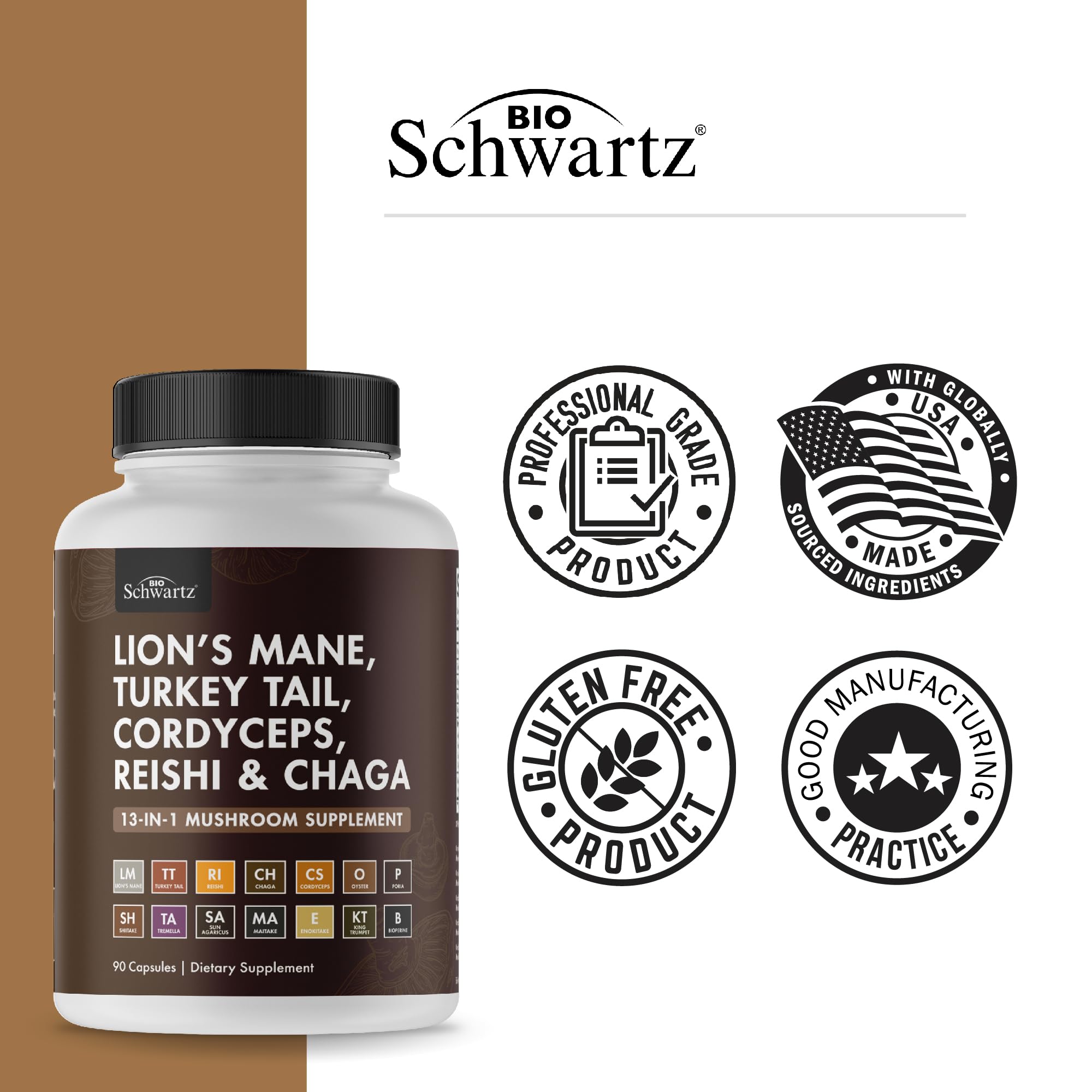 Chaga and Turkey Tail mushrooms for immune support