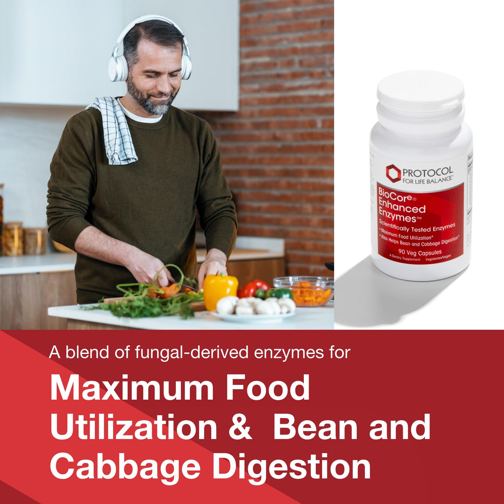 Label highlighting amylase, proteases, alpha-galactosidase, and lipase