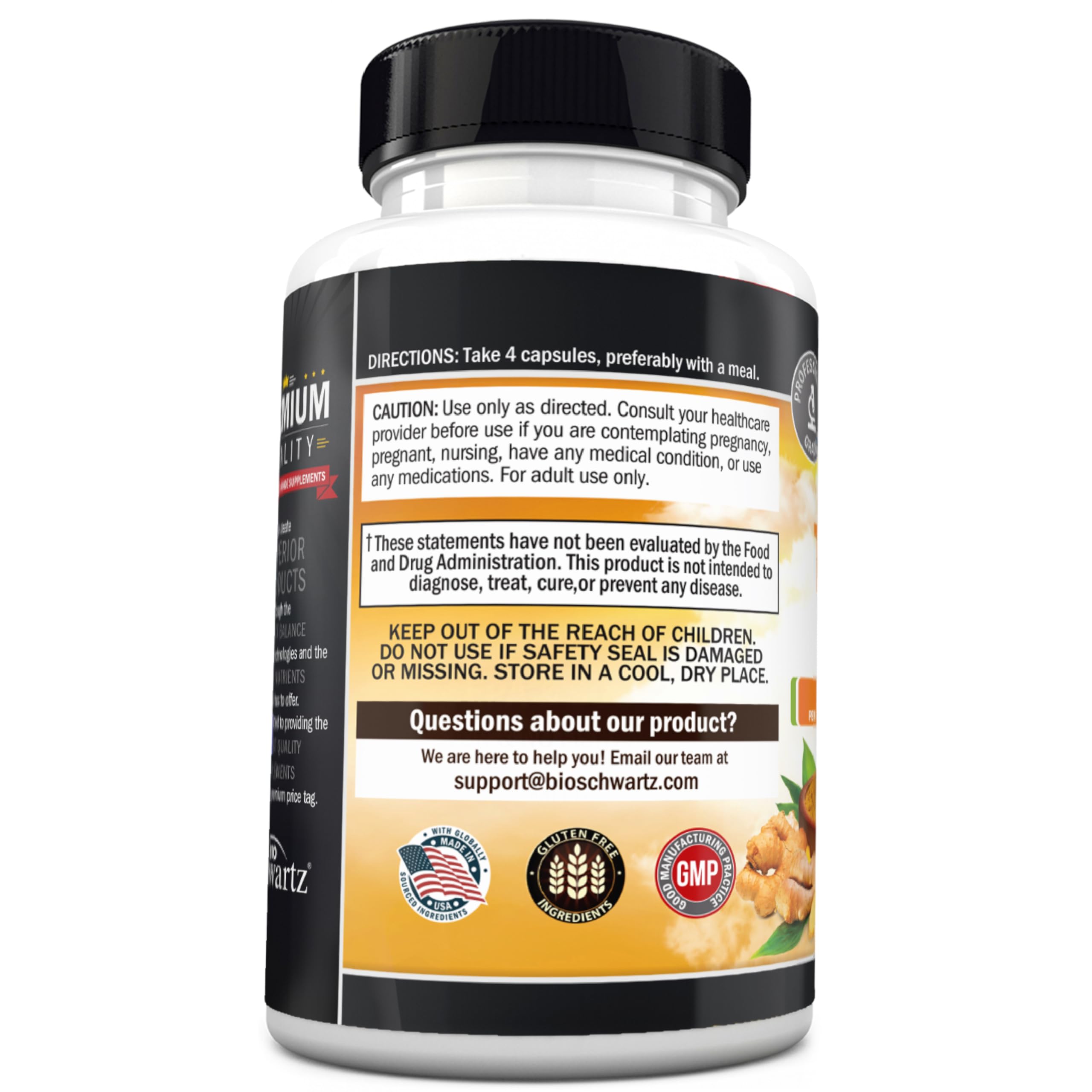 Non-GMO vegan turmeric ginger supplement