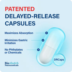 Illustration of Serrapeptase absorption with delayed-release