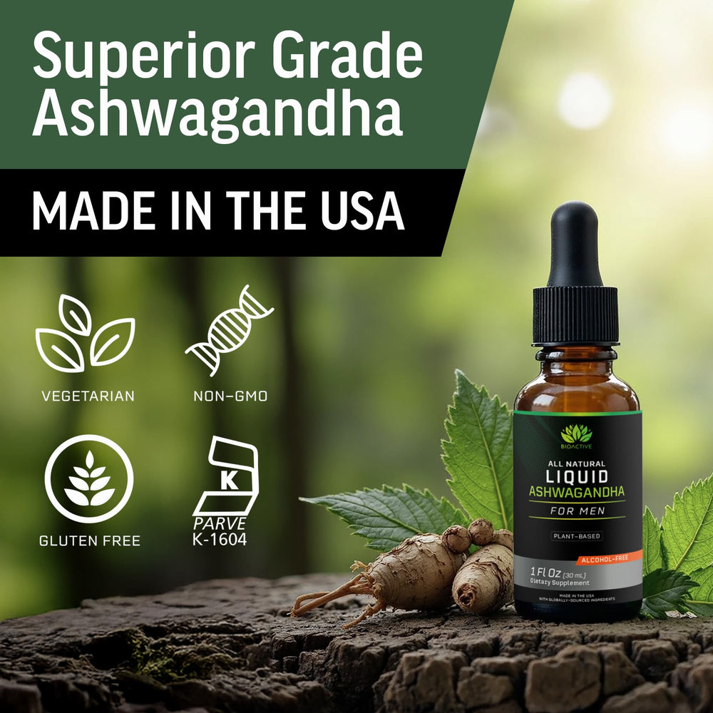 Organic certification icon for BIOACTIVE Ashwagandha Drops
