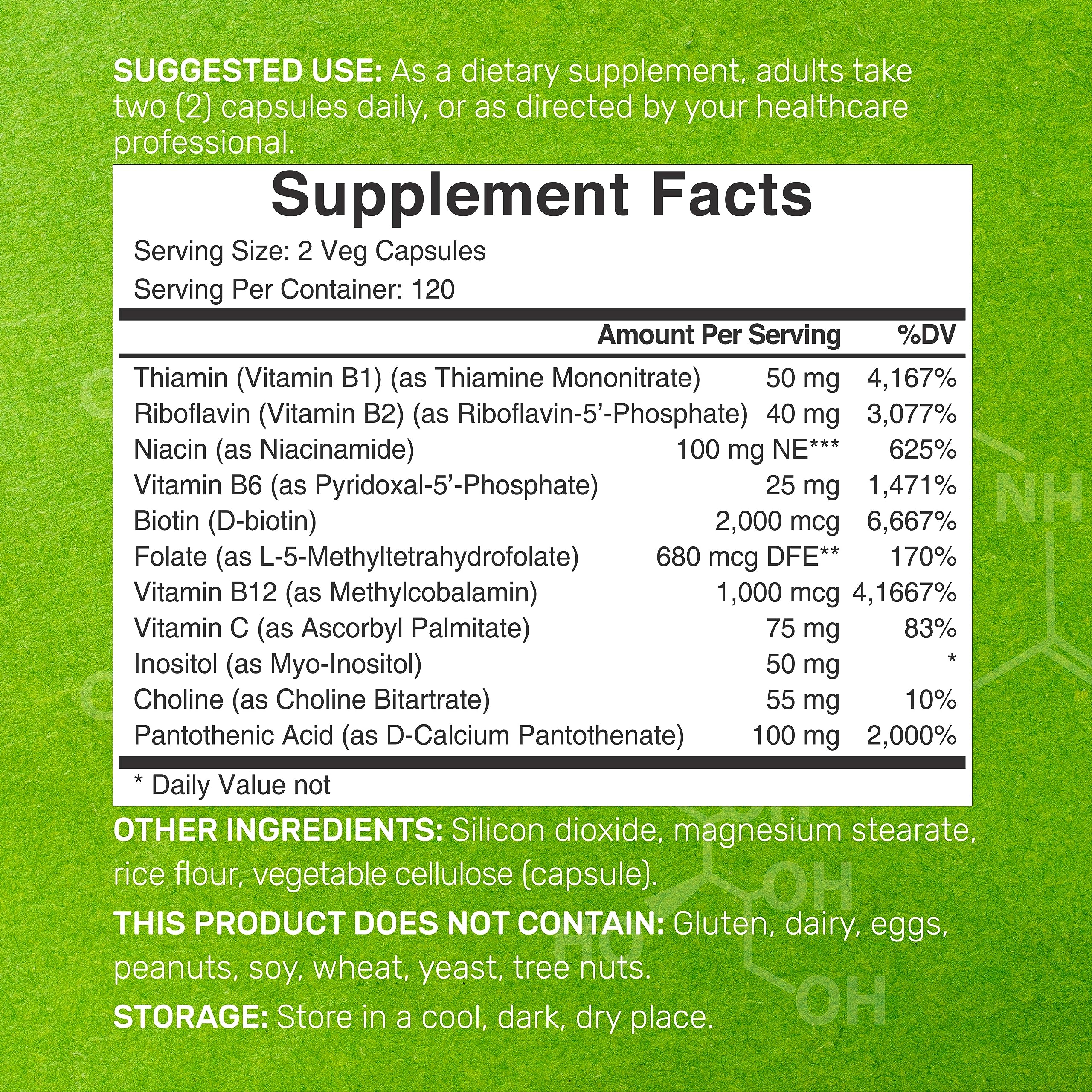 Packaging and label of the supplement bottle