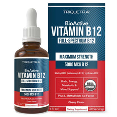 BioActive Vitamin B12 5000 mcg sublingual berry flavor bottle