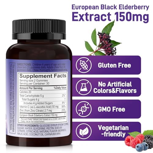 Back label with nutrition facts and ingredients