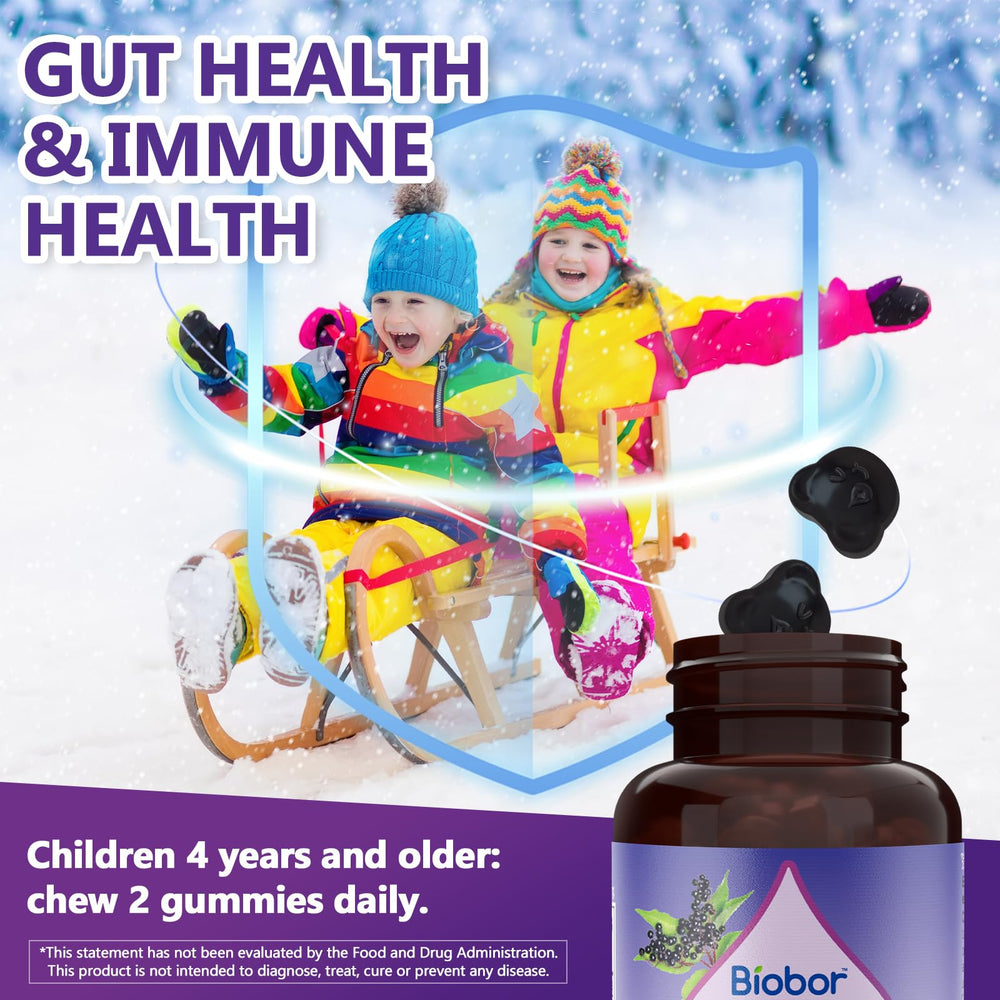 Dosage guidance for kids (ages 4+) 2 gummies per day