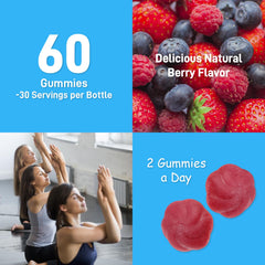 60-count mixed berry bottle of Biobor Gummies