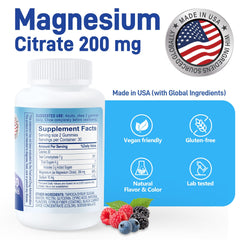Biobor Magnesium Citrate Gummies ingredients label