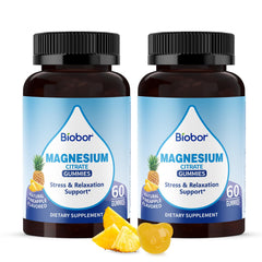 Front of Biobor Potassium Magnesium Gummies pineapple flavor package
