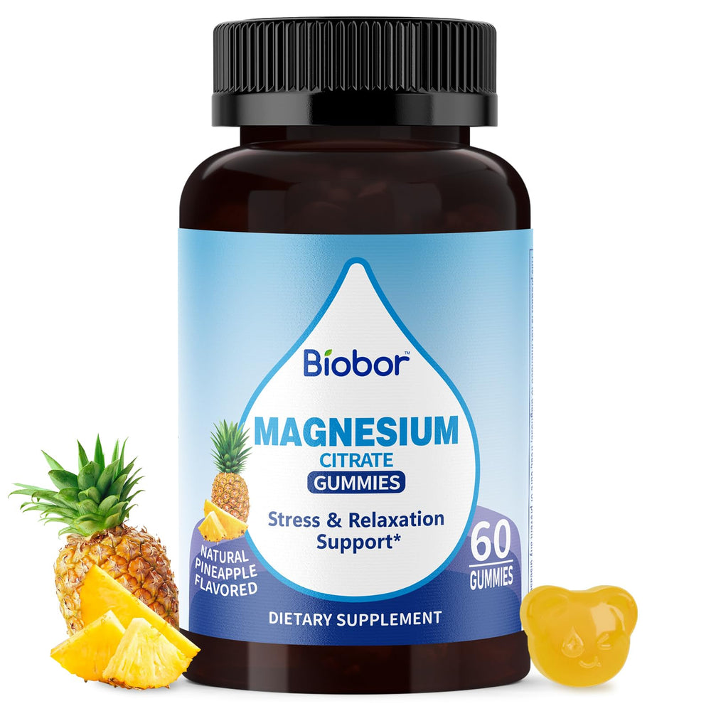 Front label of Biobor Potassium Magnesium Gummies Pineapple flavor