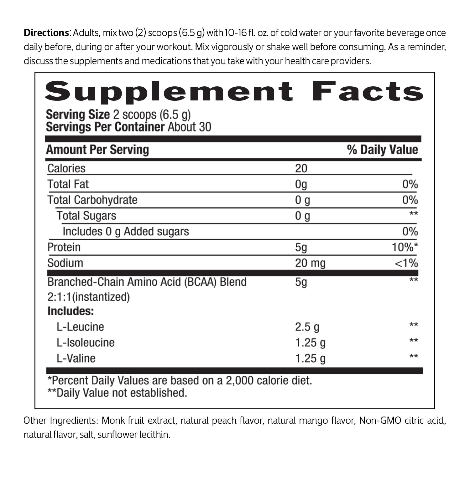 Electrolyte-enhanced hydration Biochem BCAA Peach Mango image