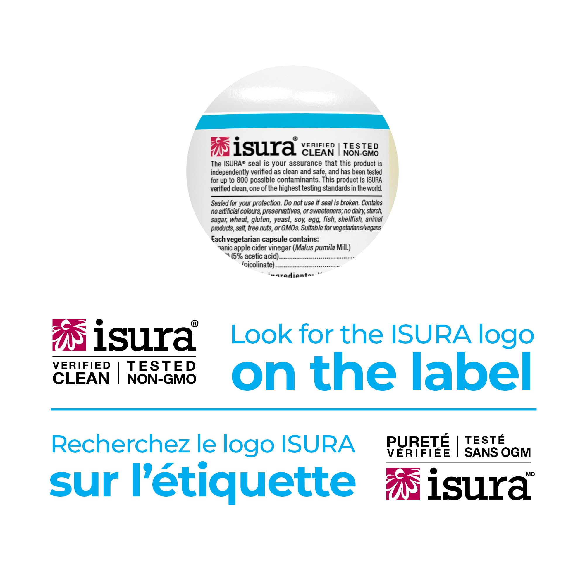 Side view of product packaging