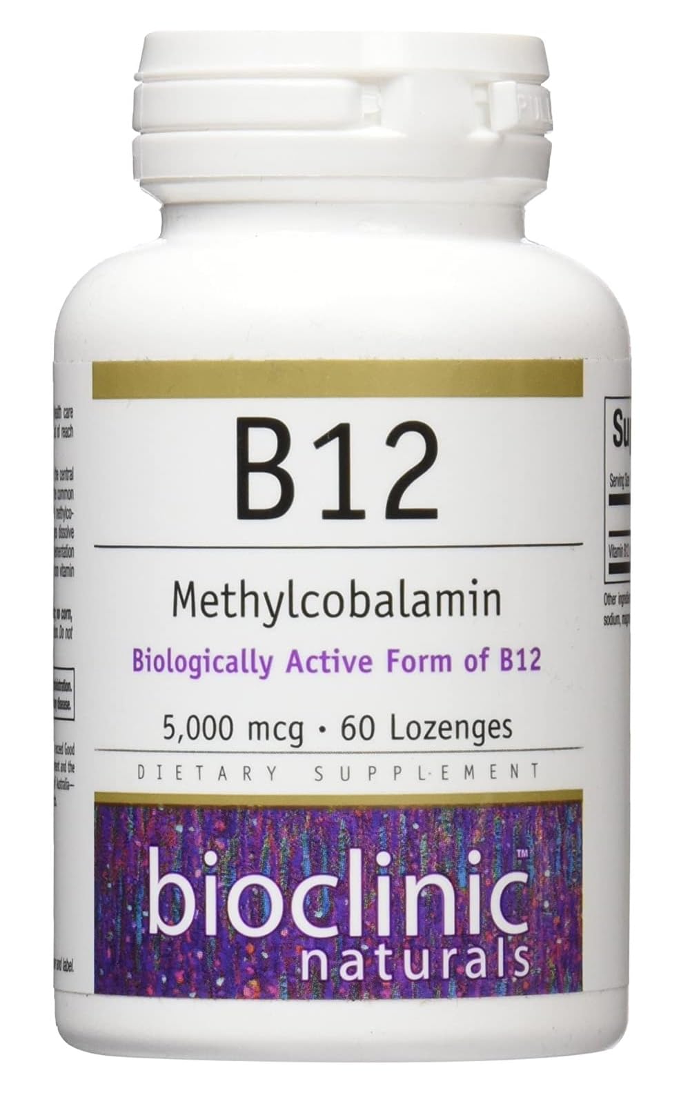 Bioclinic Naturals B12 Methylcobalamin lozenges bottle (60 count)