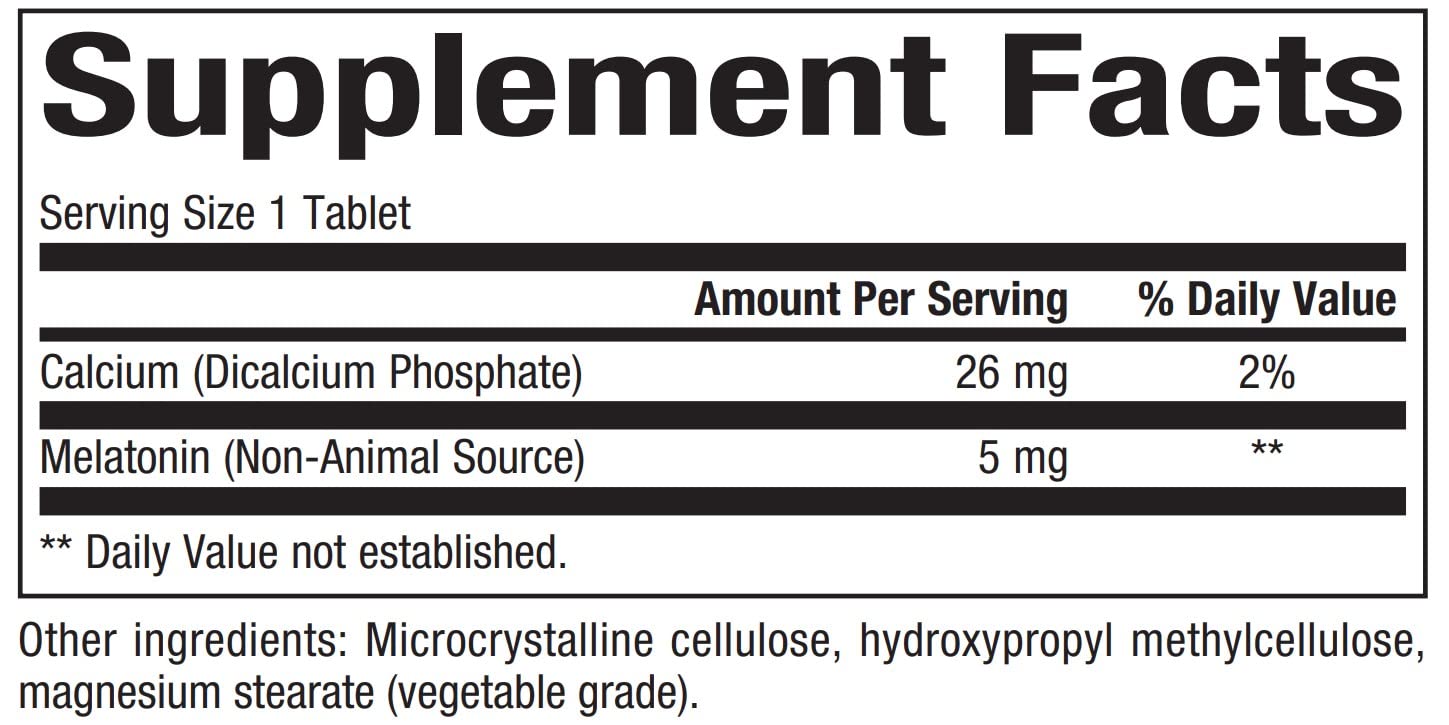 Close-up of Bioclinic Naturals Melatonin Time Release bottle label