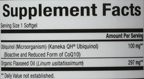 Kaneka QH ubiquinol label showing GMO-free and Kosher certification