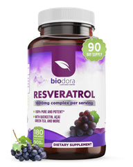 Biodora Resveratrol 1600mg bottle with capsules