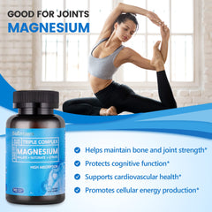 Capsules containing magnesium glycinate, magnesium malate, and magnesium citrate
