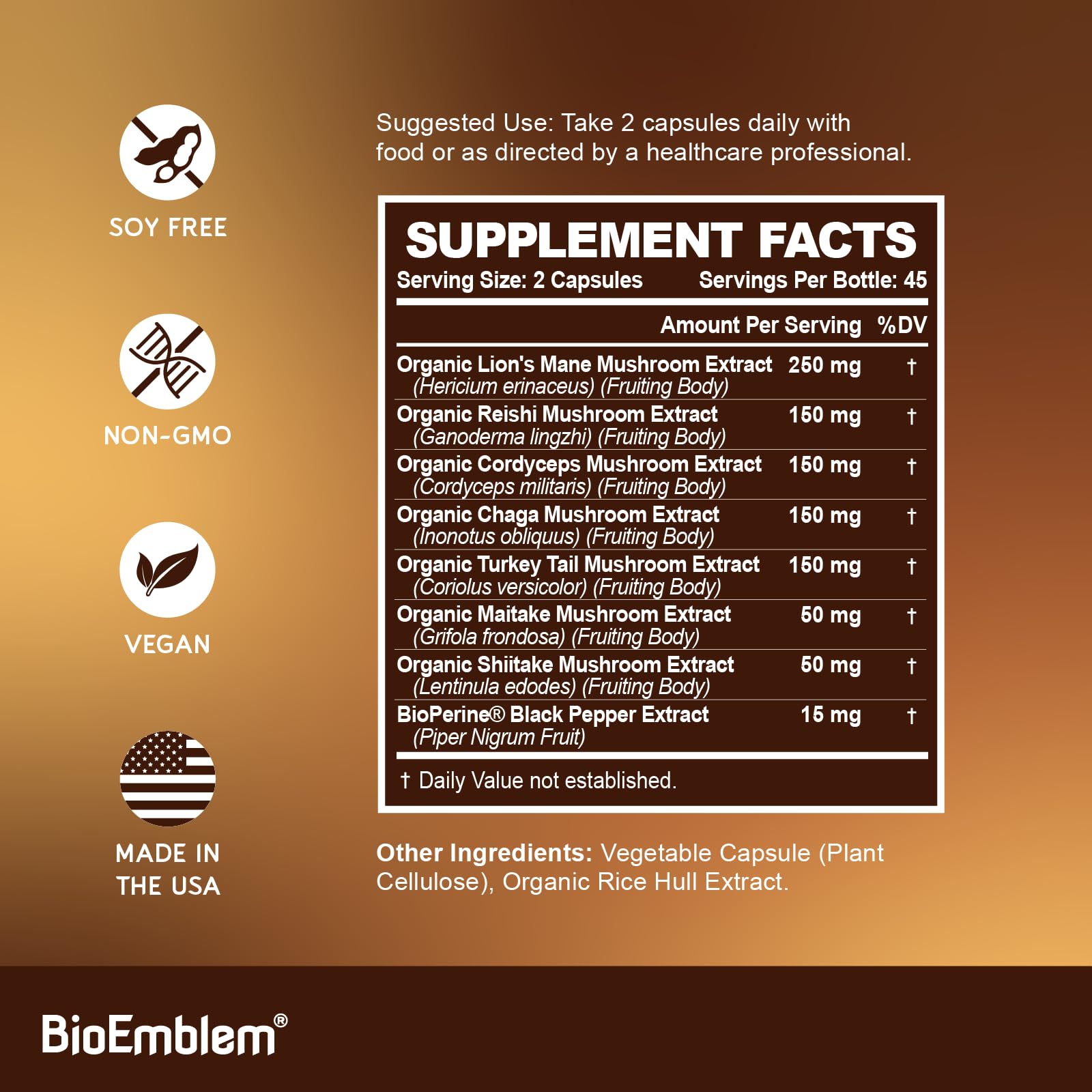 BioEmblem Mushroom Complex Maitake 10:1 extract – capsule image