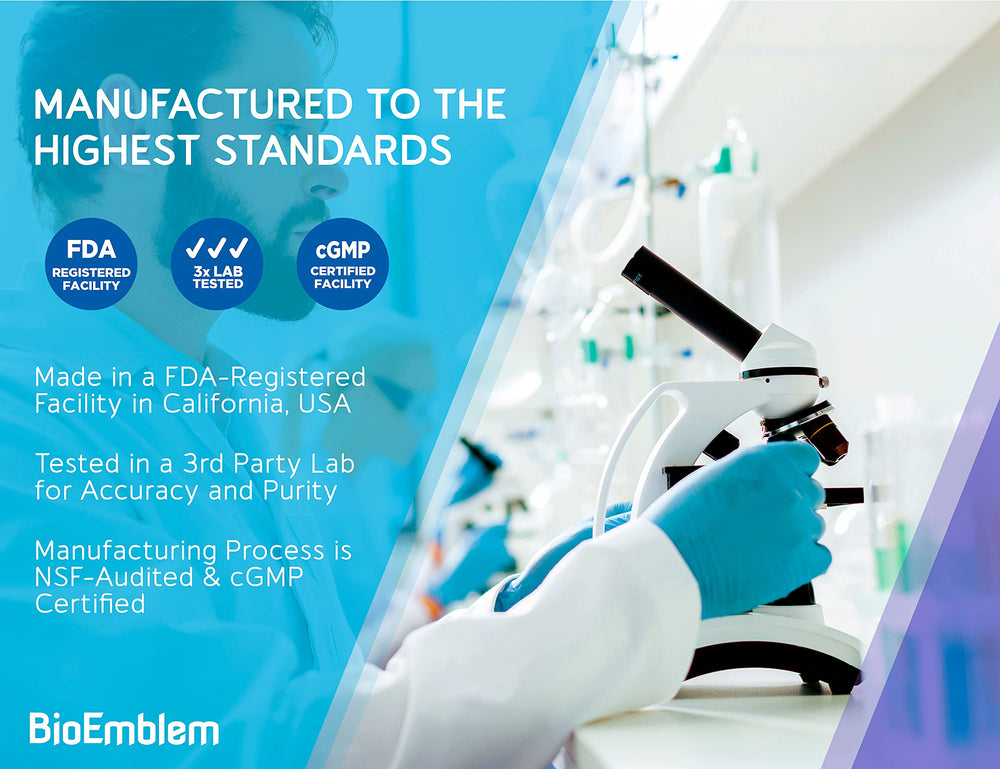 Made in USA in NSF-registered cGMP facility