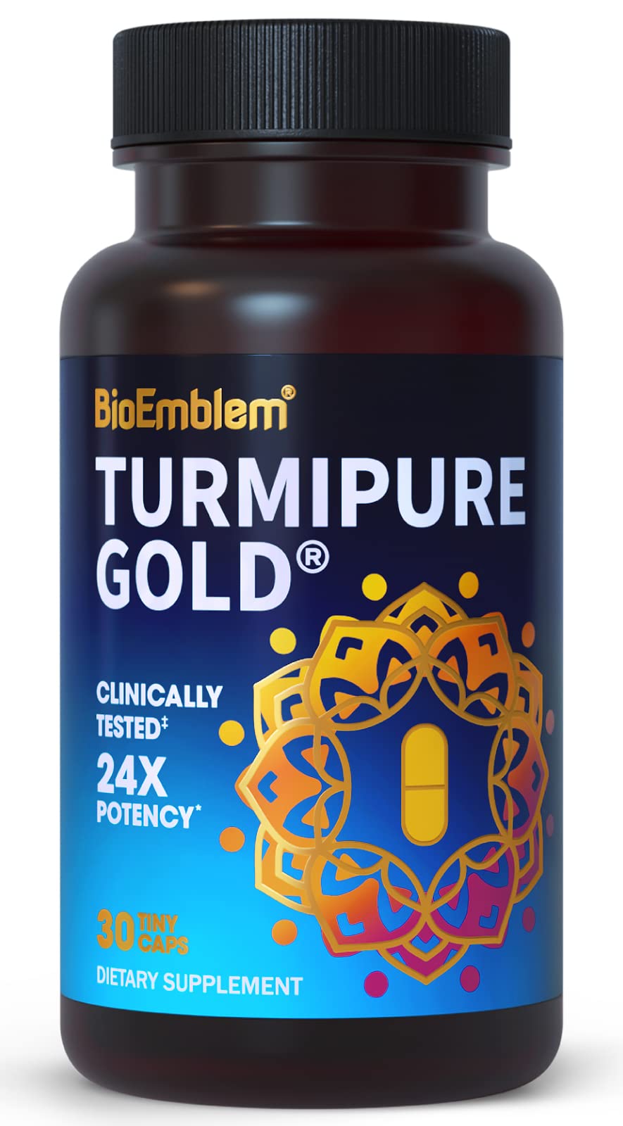 BioEmblem Turmeric Curcumin TurmiPure Gold 30 Servings bottle