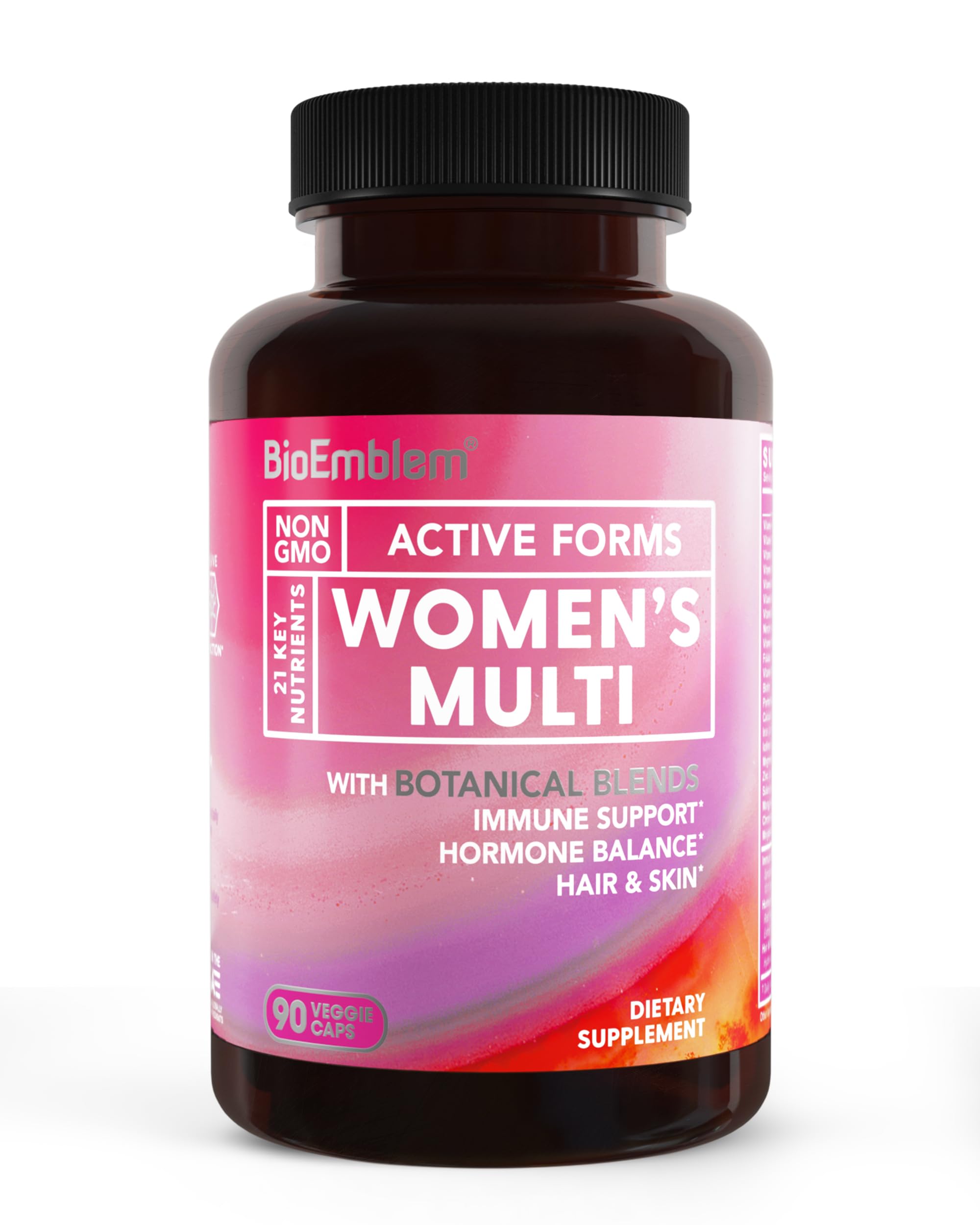Bottle of BioEmblem Women's Multivitamin 90 capsules gluten-free