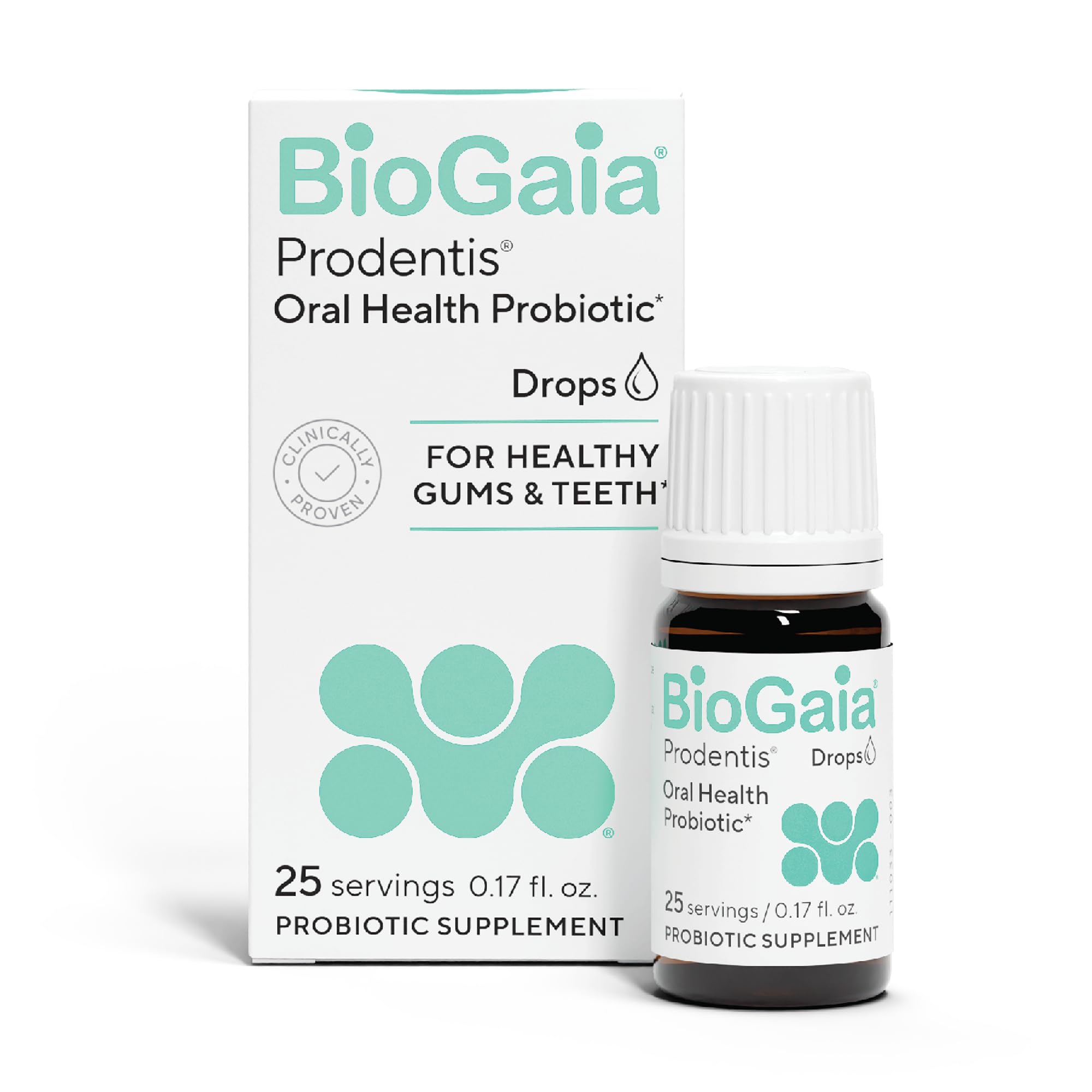 BioGaia Prodentis dental probiotic drops bottle and packaging