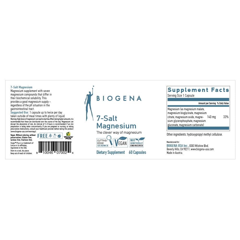 Capsules of Biogena 7-Salt Magnesium Complex