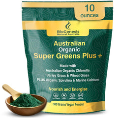 Front view of Biogenesis SuperGreens Plus Powder 300g