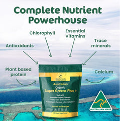 Biogenesis SuperGreens Plus 500g packaging and label