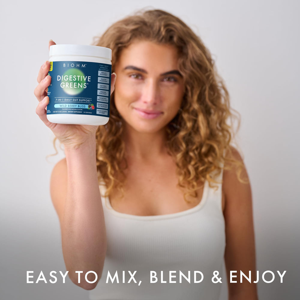 BIOHM Digestive Greens ingredients and nutrition facts panel