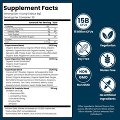 Ingredients showing 34 superfoods with probiotics and enzymes