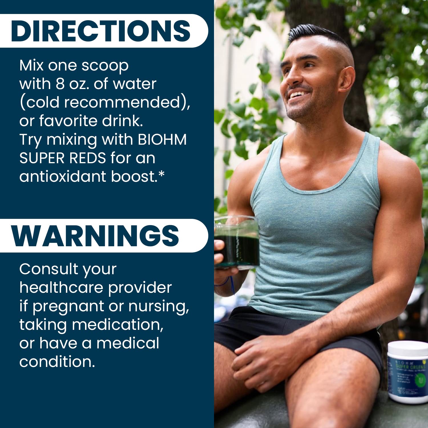 BIOHM Super Greens mixed berry flavor powder