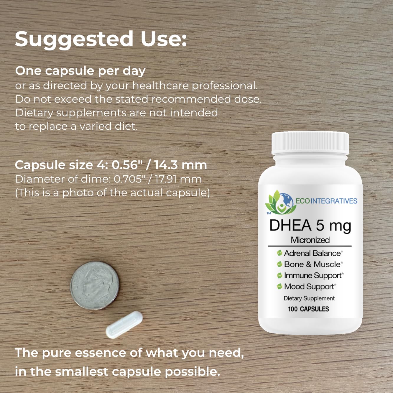 Ingredients list for DHEA 5mg supplement