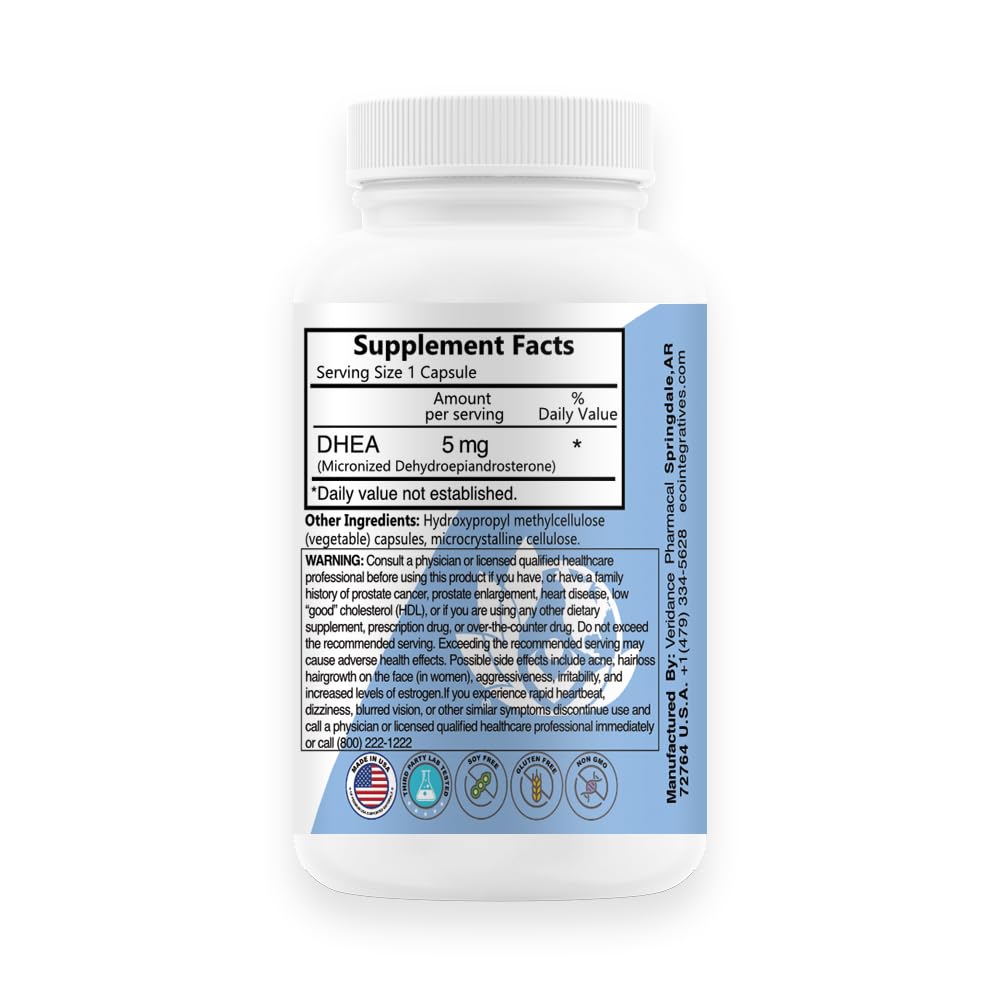 DHEA 5mg label and packaging